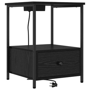 Κομοδίνο 2 pcs Μαύρη Οξυά 42 x 41 x 56 εκ. Επεξεργασμένο ξύλο - Pakobazaar