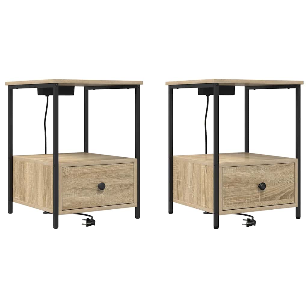 Κομοδίνο 2 pcs Δρύς Sonoma 42 x 41 x 56 εκ. Επεξεργασμένο ξύλο - Pakobazaar