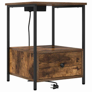 Κομοδίνο με συρτάρι 2 pcs Καπνιστό Δρύς 42 x 41 x 56 εκ. - Pakobazaar