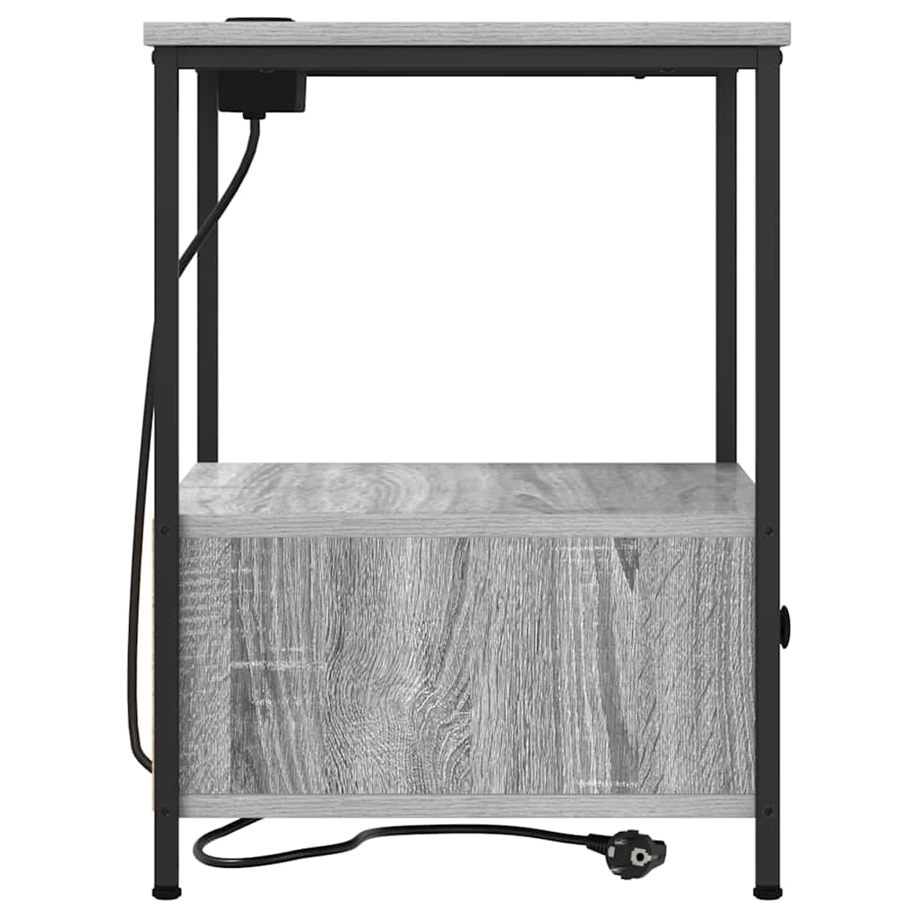 Κομοδίνο με συρτάρι 2 pcs Γκρίζο Σονομα 42 x 41 x 56 εκ. - Pakobazaar