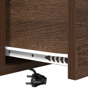 Κομοδίνο 2 pcs Καφέ δρυς 42 x 41 x 56 εκ. Επεξεργασμένο ξύλο - Pakobazaar