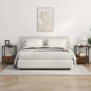 Κομοδίνο 2 pcs Καφέ δρυς 42 x 41 x 56 εκ. Επεξεργασμένο ξύλο - Pakobazaar