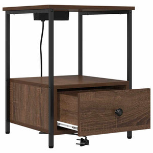 Κομοδίνο 2 pcs Καφέ δρυς 42 x 41 x 56 εκ. Επεξεργασμένο ξύλο - Pakobazaar