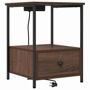 Κομοδίνο 2 pcs Καφέ δρυς 42 x 41 x 56 εκ. Επεξεργασμένο ξύλο - Pakobazaar
