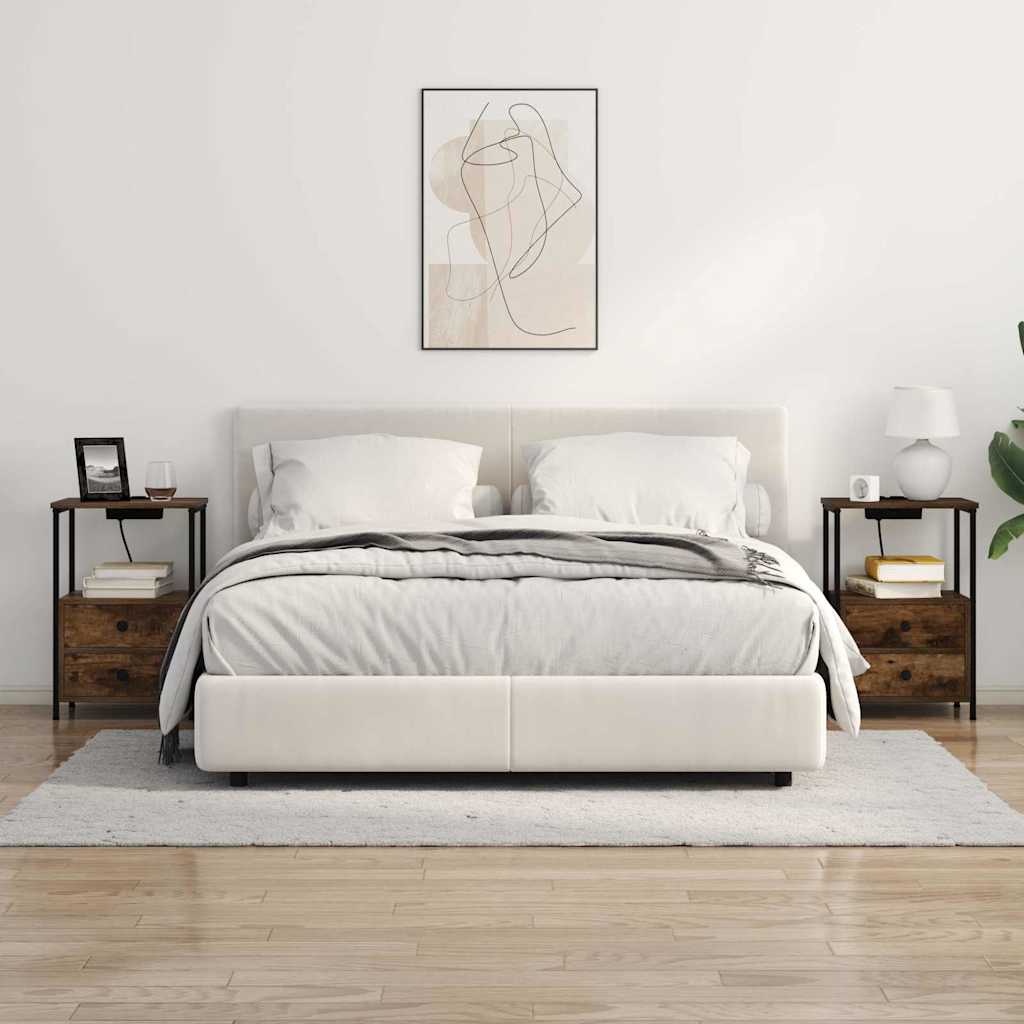 Κομοδίνο με συρτάρι 2 pcs Καπνιστό Δρύς 40 x 31 x 60 εκ. - Pakobazaar
