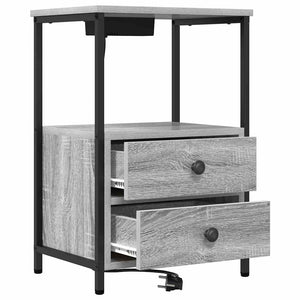 Κομοδίνο με συρτάρι 2 pcs Γκρίζο Σονομα 40 x 31 x 60 εκ. - Pakobazaar