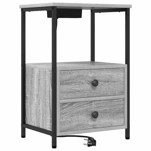 Κομοδίνο με συρτάρι 2 pcs Γκρίζο Σονομα 40 x 31 x 60 εκ. - Pakobazaar