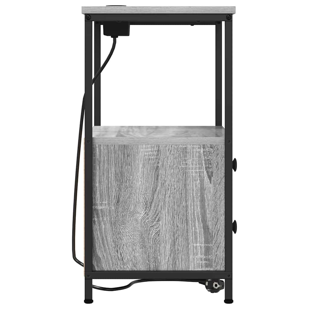 Κομοδίνο με συρτάρι 2 pcs Γκρίζο Σονομα 40 x 31 x 60 εκ. - Pakobazaar