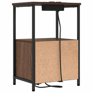 Κομοδίνο 2 pcs Καφέ δρυς 40 x 31 x 60 εκ. Επεξεργασμένο ξύλο - Pakobazaar