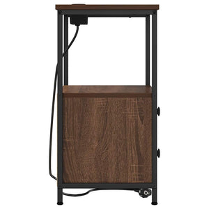 Κομοδίνο 2 pcs Καφέ δρυς 40 x 31 x 60 εκ. Επεξεργασμένο ξύλο - Pakobazaar