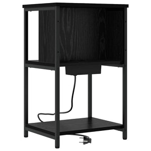 Κομοδίνο 2 pcs Μαύρη Οξυά 38 x 31 x 61 εκ Επεξεργασμένο ξύλο - Pakobazaar