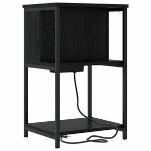 Κομοδίνο 2 pcs Μαύρη Οξυά 38 x 31 x 61 εκ Επεξεργασμένο ξύλο - Pakobazaar
