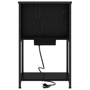 Κομοδίνο 2 pcs Μαύρη Οξυά 38 x 31 x 61 εκ Επεξεργασμένο ξύλο - Pakobazaar