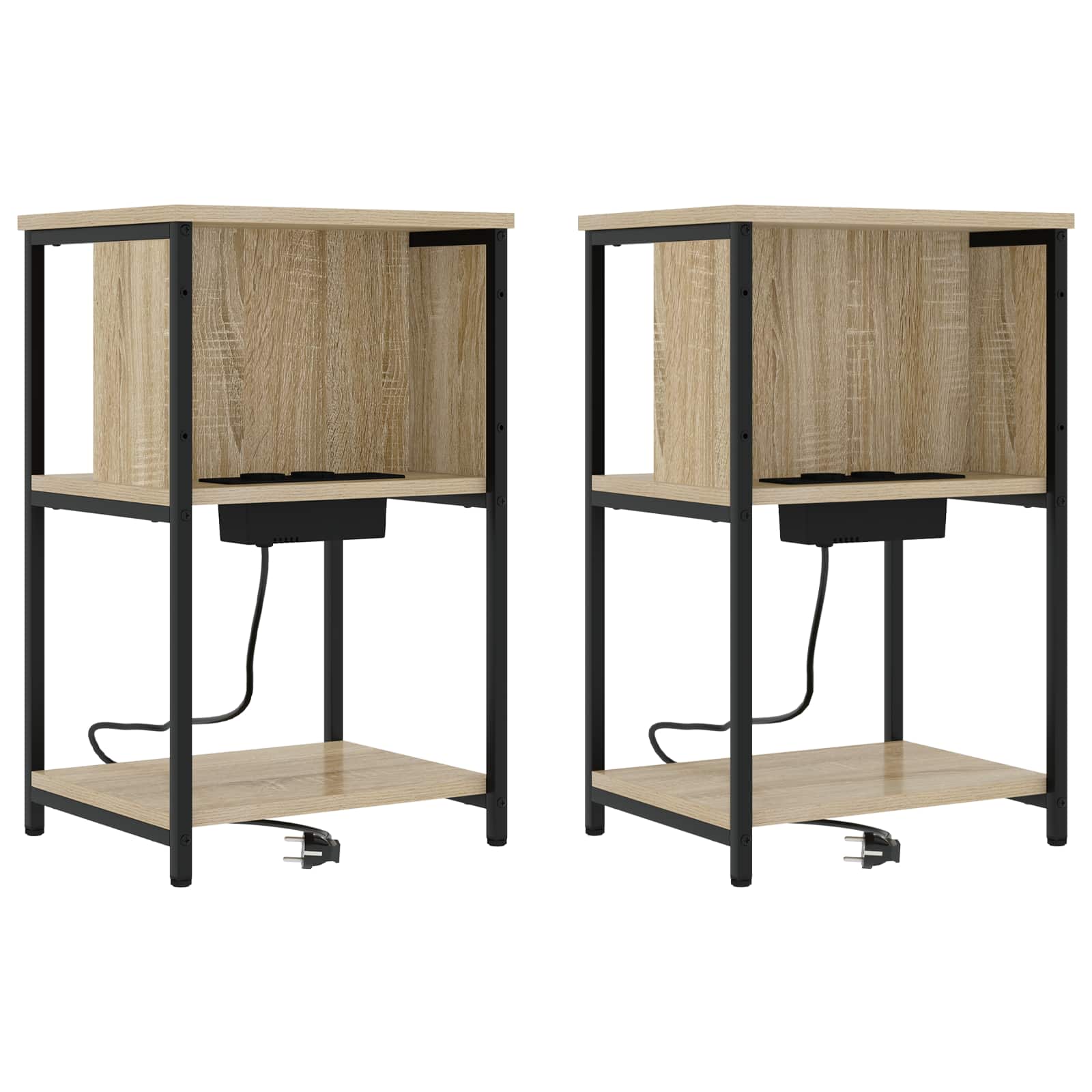 Κομοδίνο 2 pcs Δρύς Sonoma 38 x 31 x 61 εκ Επεξεργασμένο ξύλο - Pakobazaar