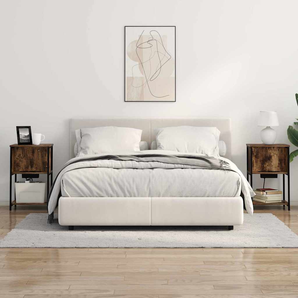 Κομοδίνο 2 pcs Καπνιστό Δρύς 38 x 31 x 61 εκ Επεξεργασμένο ξύλο - Pakobazaar