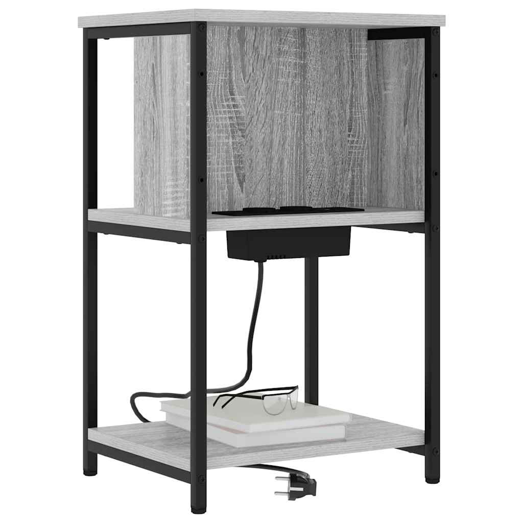 Κομοδίνο 2 pcs Γκρίζο Σονομα 38 x 31 x 61 εκ Επεξεργασμένο ξύλο - Pakobazaar