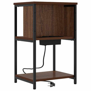 Κομοδίνο 2 pcs Καφέ δρυς 38 x 31 x 61 εκ Επεξεργασμένο ξύλο - Pakobazaar