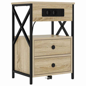 Κομοδίνο 2 pcs Δρύς Sonoma 40 x 31 x 60 εκ. Επεξεργασμένο ξύλο - Pakobazaar