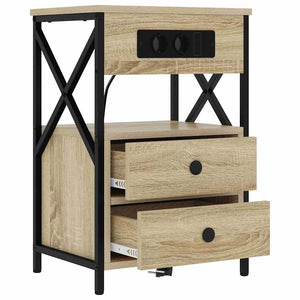 Κομοδίνο 2 pcs Δρύς Sonoma 40 x 31 x 60 εκ. Επεξεργασμένο ξύλο - Pakobazaar
