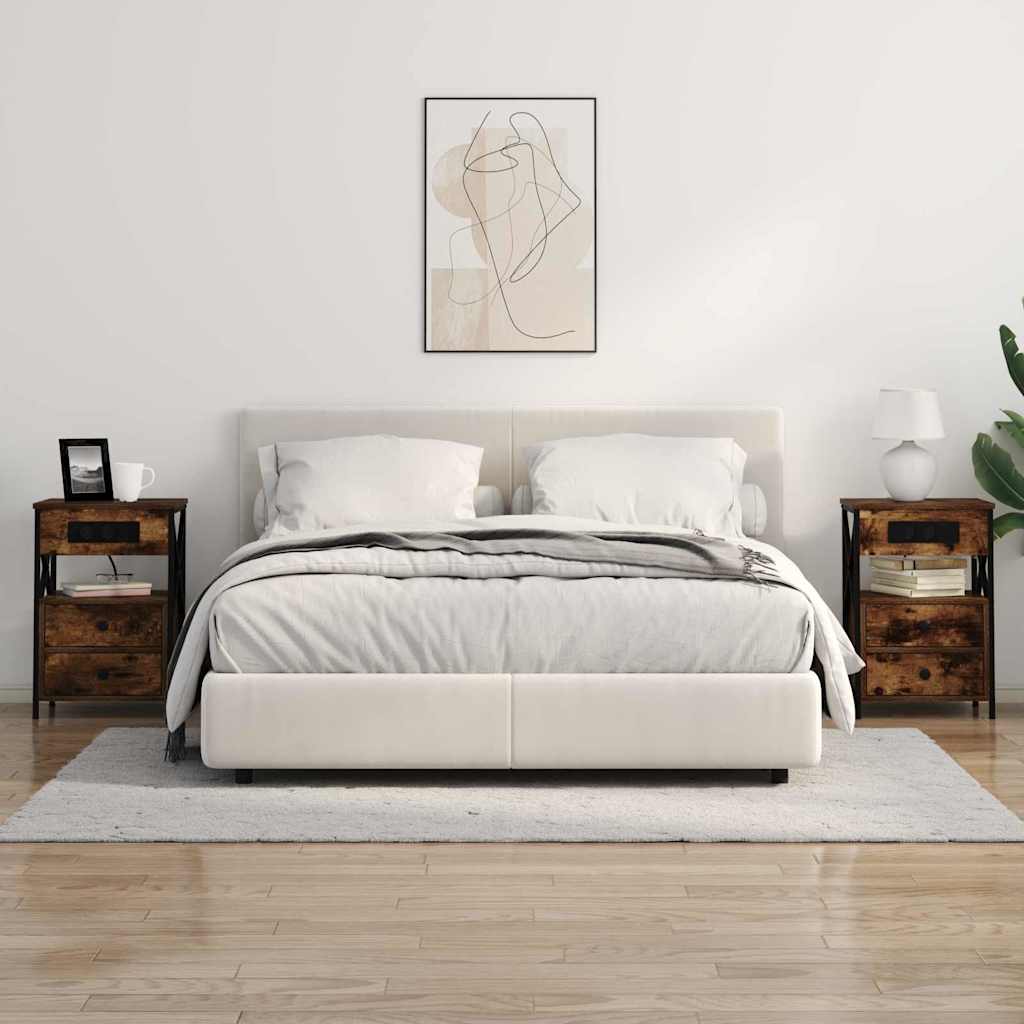 Κομοδίνο με συρτάρι 2 pcs Καπνιστό Δρύς 40 x 31 x 60 εκ. - Pakobazaar