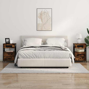 Κομοδίνο με συρτάρι 2 pcs Καπνιστό Δρύς 40 x 31 x 60 εκ. - Pakobazaar