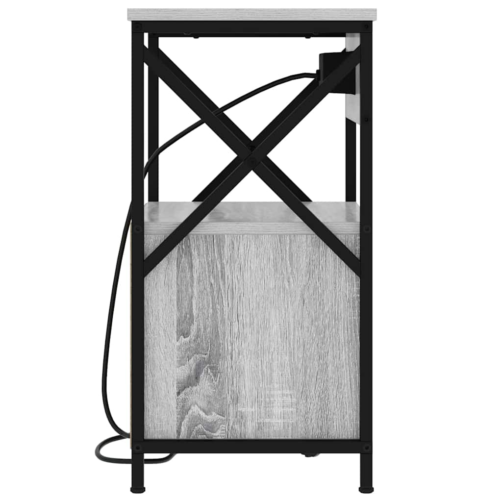 Κομοδίνο με συρτάρι 2 pcs Γκρίζο Σονομα 40 x 31 x 60 εκ. - Pakobazaar