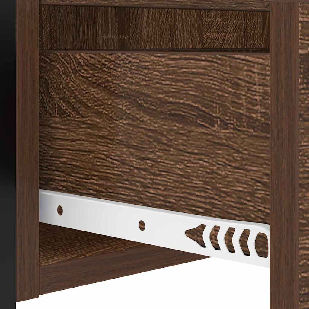 Κομοδίνο 2 pcs Καφέ δρυς 40 x 31 x 60 εκ. Επεξεργασμένο ξύλο - Pakobazaar