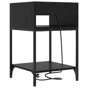 Κομοδίνο 2 pcs Μαύρη Οξυά 40 x 40 x 61 εκ Επεξεργασμένο ξύλο - Pakobazaar