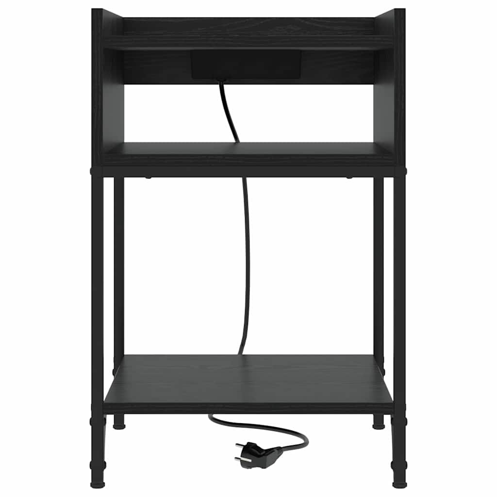 Κομοδίνο 2 pcs Μαύρη Οξυά 40 x 40 x 61 εκ Επεξεργασμένο ξύλο - Pakobazaar