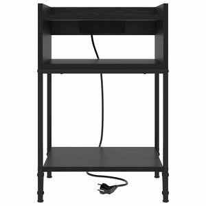 Κομοδίνο 2 pcs Μαύρη Οξυά 40 x 40 x 61 εκ Επεξεργασμένο ξύλο - Pakobazaar