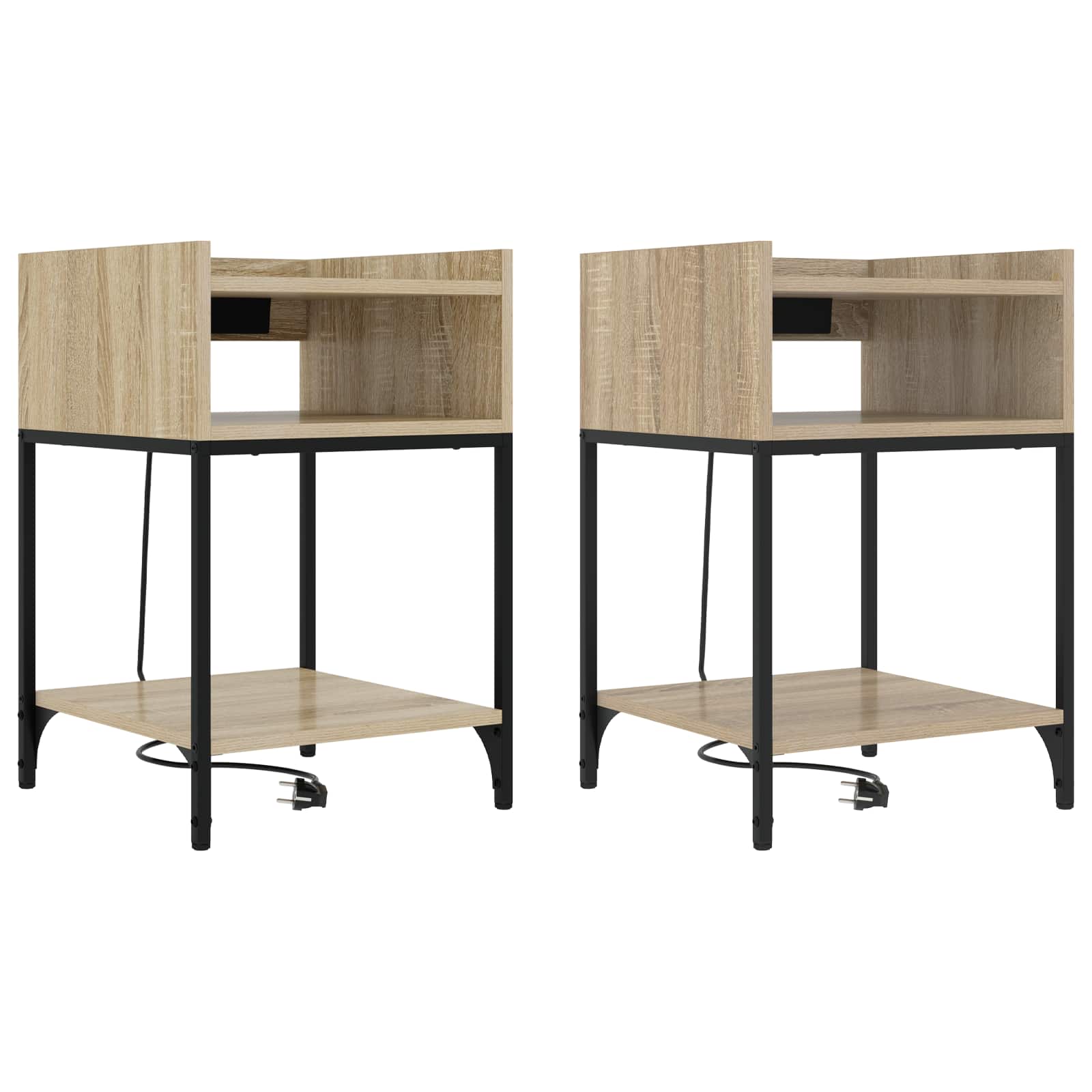 Κομοδίνο 2 pcs Δρύς Sonoma 40 x 40 x 61 εκ Επεξεργασμένο ξύλο - Pakobazaar