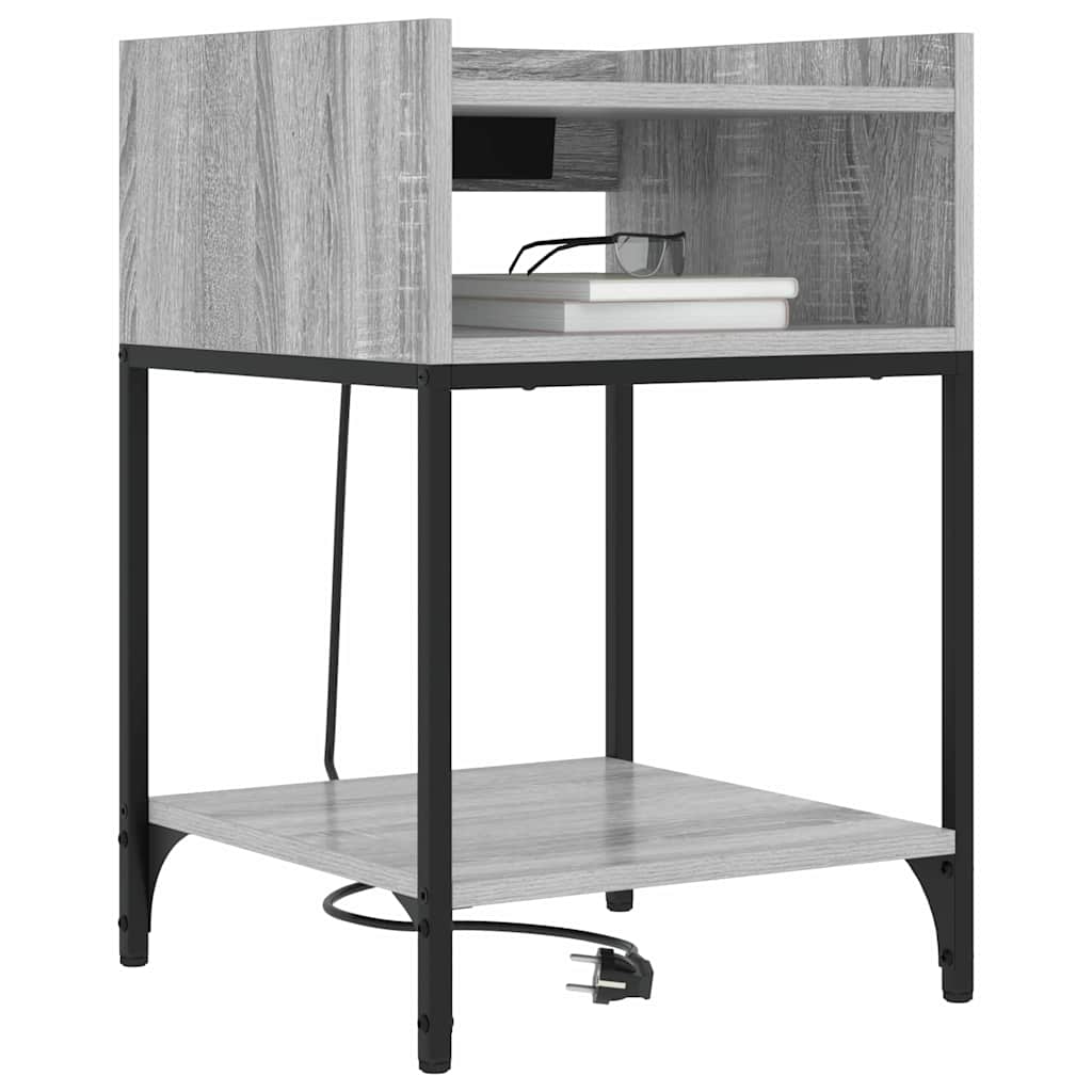 Κομοδίνο Γκρίζο Σονομα 40 x 40 x 61 εκ Επεξεργασμένο ξύλο - Pakobazaar