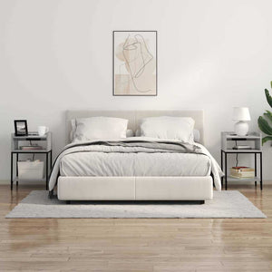 Κομοδίνο 2 pcs Γκρίζο Σονομα 40 x 40 x 61 εκ Επεξεργασμένο ξύλο - Pakobazaar