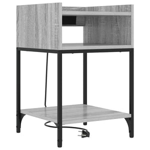 Κομοδίνο 2 pcs Γκρίζο Σονομα 40 x 40 x 61 εκ Επεξεργασμένο ξύλο - Pakobazaar
