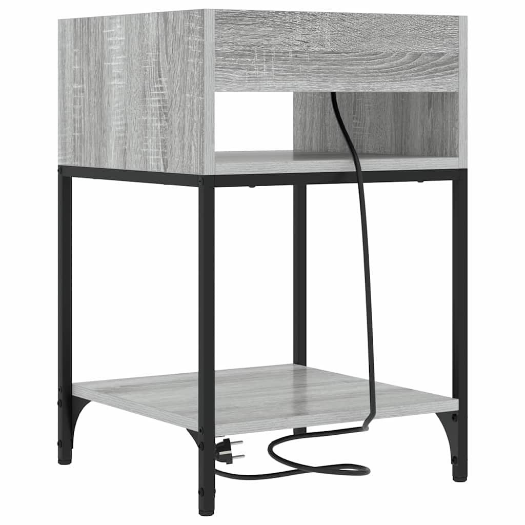 Κομοδίνο 2 pcs Γκρίζο Σονομα 40 x 40 x 61 εκ Επεξεργασμένο ξύλο - Pakobazaar