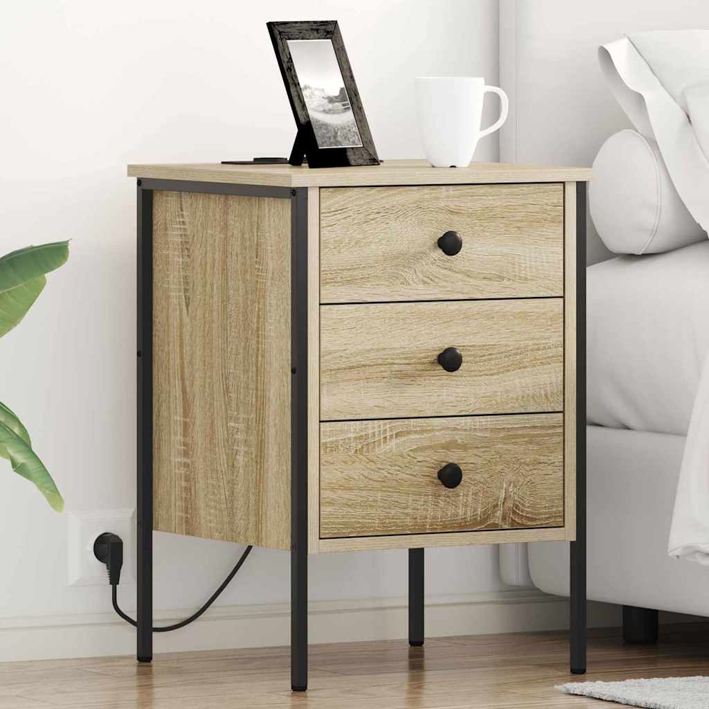 Κομοδίνο 2 pcs Δρύς Sonoma 42 x 41 x 61 εκ Επεξεργασμένο ξύλο - Pakobazaar