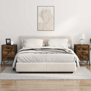 Κομοδίνο 2 pcs Καπνιστό Δρύς 42 x 41 x 61 εκ Επεξεργασμένο ξύλο - Pakobazaar