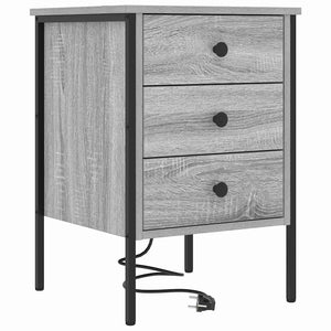 Κομοδίνο 2 pcs Γκρίζο Σονομα 42 x 41 x 61 εκ Επεξεργασμένο ξύλο - Pakobazaar