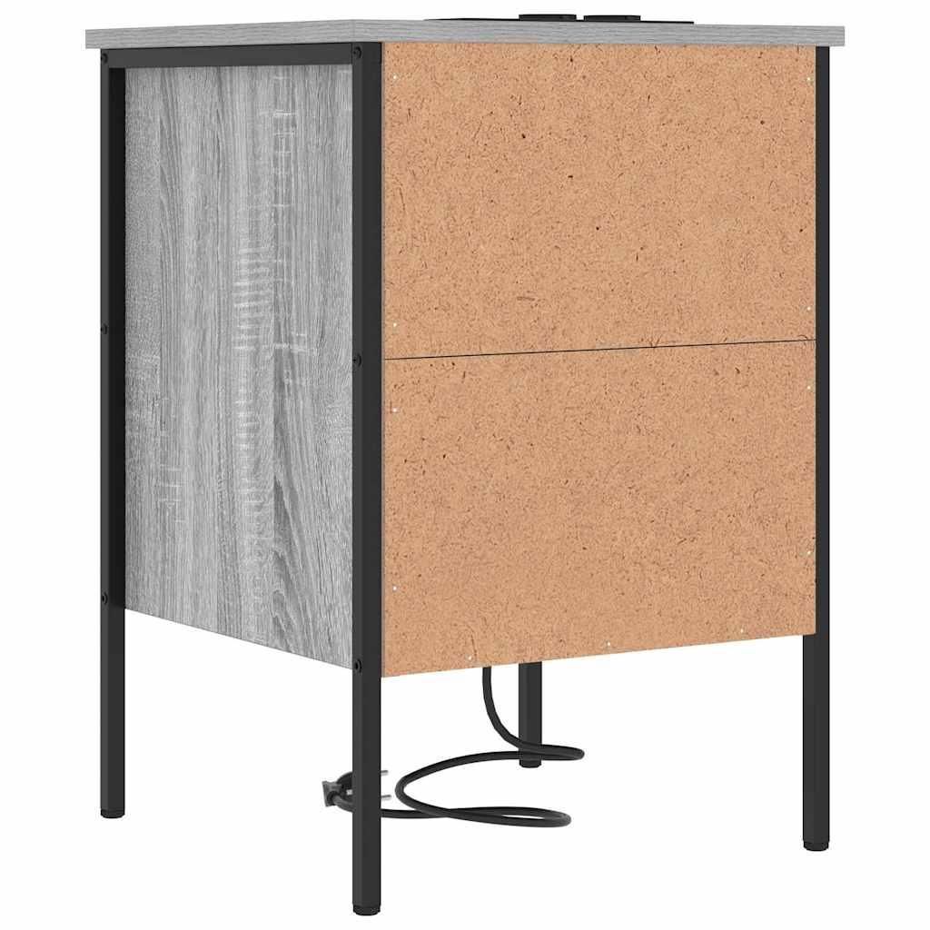Κομοδίνο 2 pcs Γκρίζο Σονομα 42 x 41 x 61 εκ Επεξεργασμένο ξύλο - Pakobazaar