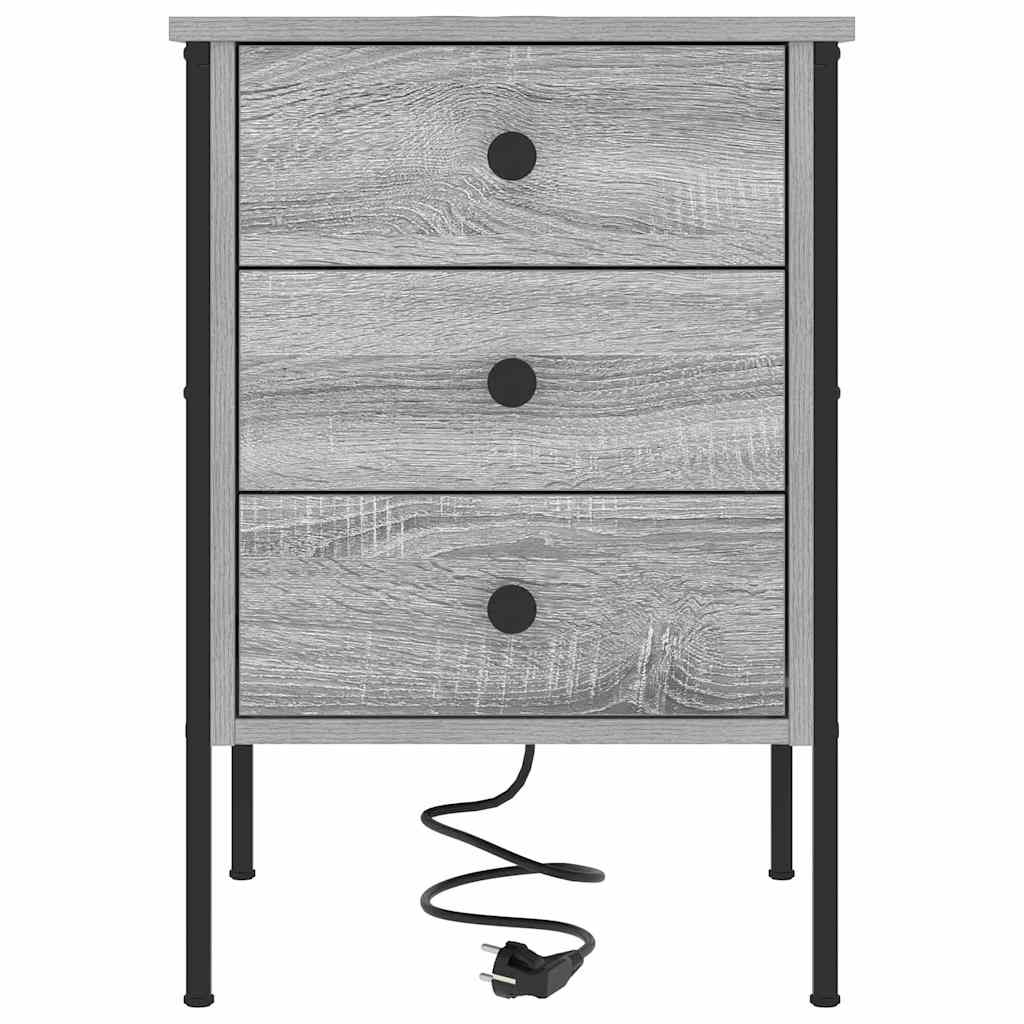 Κομοδίνο 2 pcs Γκρίζο Σονομα 42 x 41 x 61 εκ Επεξεργασμένο ξύλο - Pakobazaar
