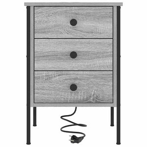 Κομοδίνο 2 pcs Γκρίζο Σονομα 42 x 41 x 61 εκ Επεξεργασμένο ξύλο - Pakobazaar