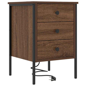 Κομοδίνο 2 pcs Καφέ δρυς 42 x 41 x 61 εκ Επεξεργασμένο ξύλο