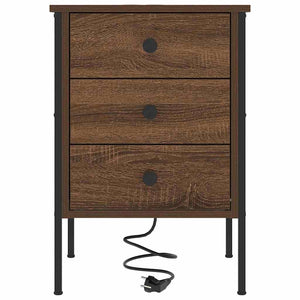 Κομοδίνο 2 pcs Καφέ δρυς 42 x 41 x 61 εκ Επεξεργασμένο ξύλο