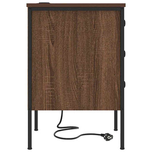 Κομοδίνο 2 pcs Καφέ δρυς 42 x 41 x 61 εκ Επεξεργασμένο ξύλο