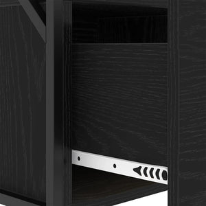 Κομοδίνο 2 pcs Μαύρη Οξυά 40 x 31 x 60 εκ. Επεξεργασμένο ξύλο - Pakobazaar