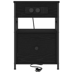 Κομοδίνο 2 pcs Μαύρη Οξυά 40 x 31 x 60 εκ. Επεξεργασμένο ξύλο - Pakobazaar