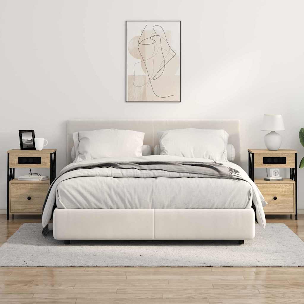 Κομοδίνο 2 pcs Δρύς Sonoma 40 x 31 x 60 εκ. Επεξεργασμένο ξύλο - Pakobazaar