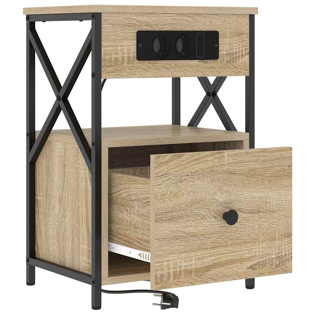 Κομοδίνο 2 pcs Δρύς Sonoma 40 x 31 x 60 εκ. Επεξεργασμένο ξύλο - Pakobazaar
