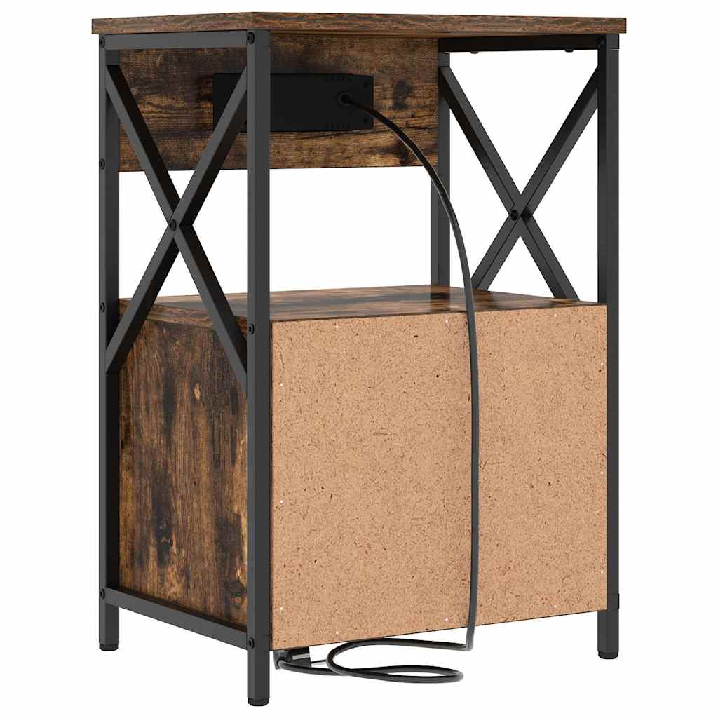 Κομοδίνο με συρτάρι 2 pcs Καπνιστό Δρύς 40 x 31 x 60 εκ. - Pakobazaar