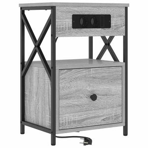 Κομοδίνο με συρτάρι 2 pcs Γκρίζο Σονομα 40 x 31 x 60 εκ. - Pakobazaar
